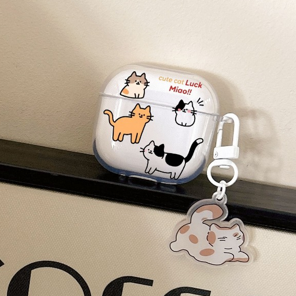 💖จัดส่งภายใน24ช.ม🎀เคส Airpods 4 3 2 1 Soft Case Airpods pro น่ารัก การ์ตูน แมว การป้องกันการตก Airpod gen 3 TPU