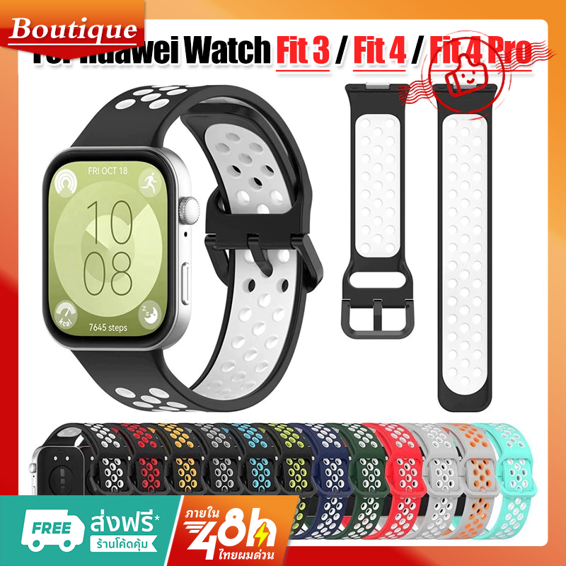 สายซิลิโคนสําหรับ Huawei Watch Fit 3 / Fit 4 / Fit 4 Pro สายรัดข ้อมือ เปลี ่ ยนสายนาฬิกาสร ้ อยข ้ อมือสําหรับ