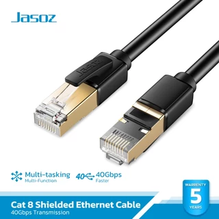 Jasoz Cat 8 Shielded Ethernet Cable 40Gbps รุ่น E117 ความยาว 1เมตร - 5เมตร เชื่อมต่อได้หลายอุปกรณ์