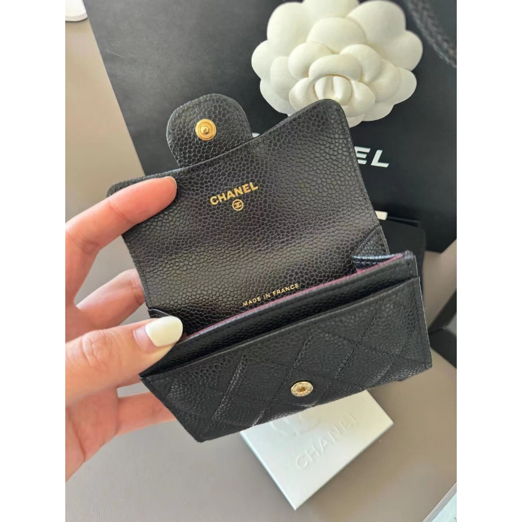 👜ชาแนล CHANEL cf Wallets Caviar/ Sheepskin กระเป๋าสตางค์สุภาพสตรี AP0231