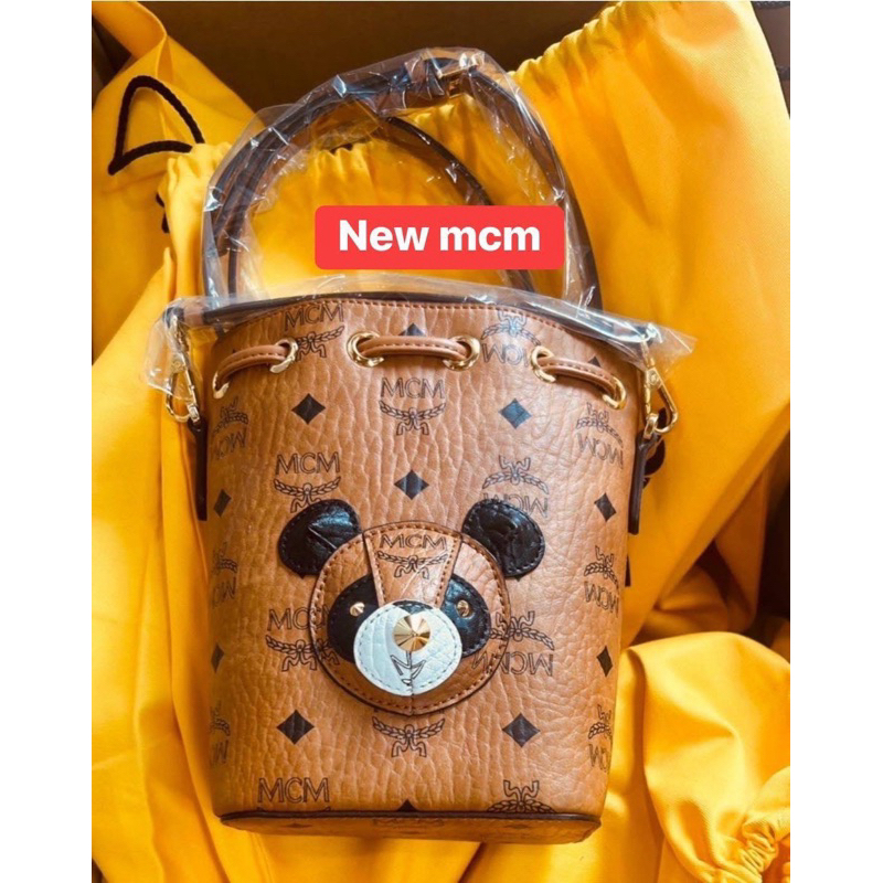 🏰 โปร NEW MCM X- MINI ZOO PANDA BUCKET สายยาวถอด/ปรับได้🏰