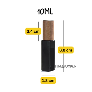 【M&P】ขวดสเปรย์แก้วเปล่าสีทึบทรงเหลี่ยม (ฝาไม้จริง) 10ml ขวดสเปรย์พกพา