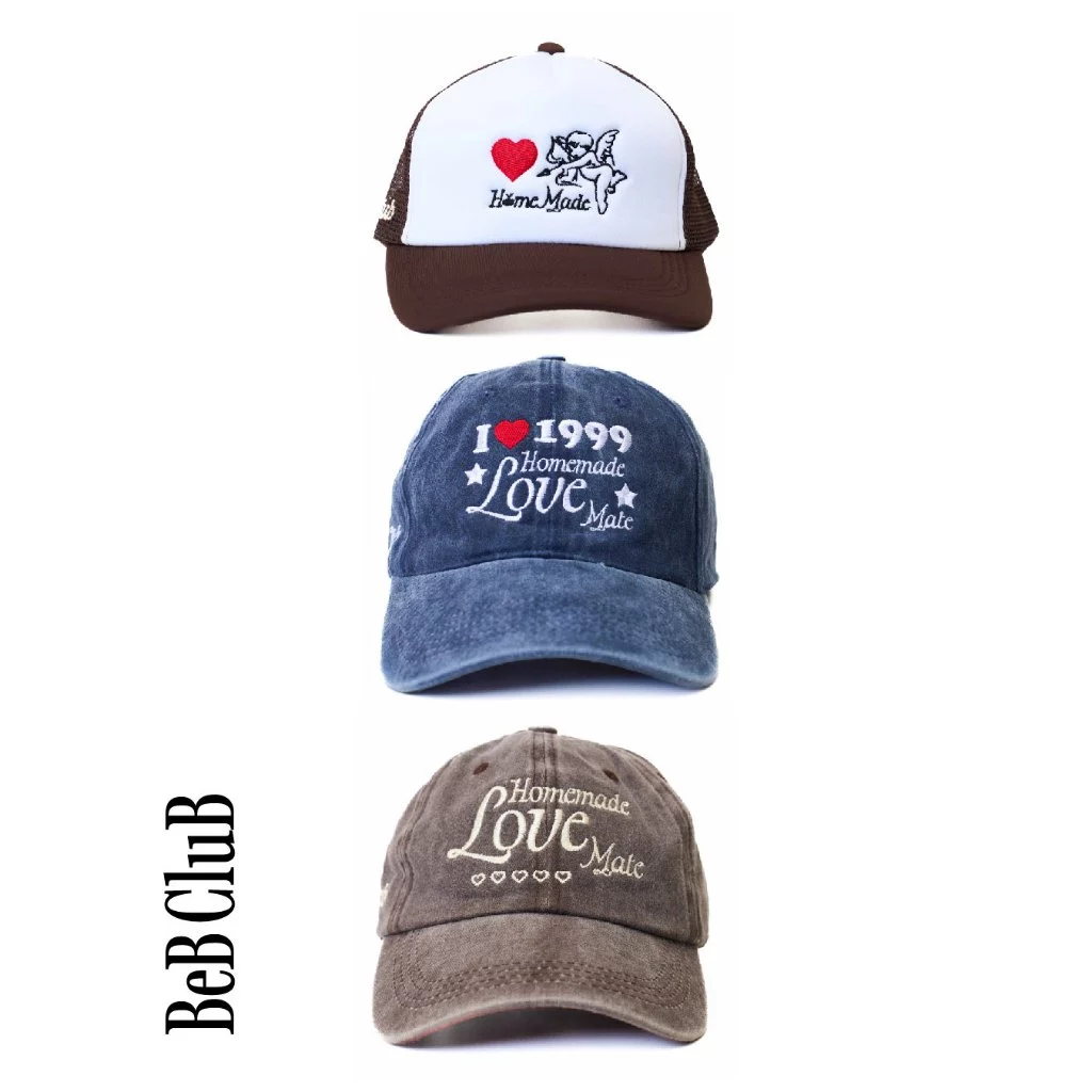 (พรีออเดอร์เฉพาะสีน้ำตาลเฟดค่ะ) BEB CLUB "HOMEMADE HEART" หมวกเบ็บคลับโฮมเมด ss25