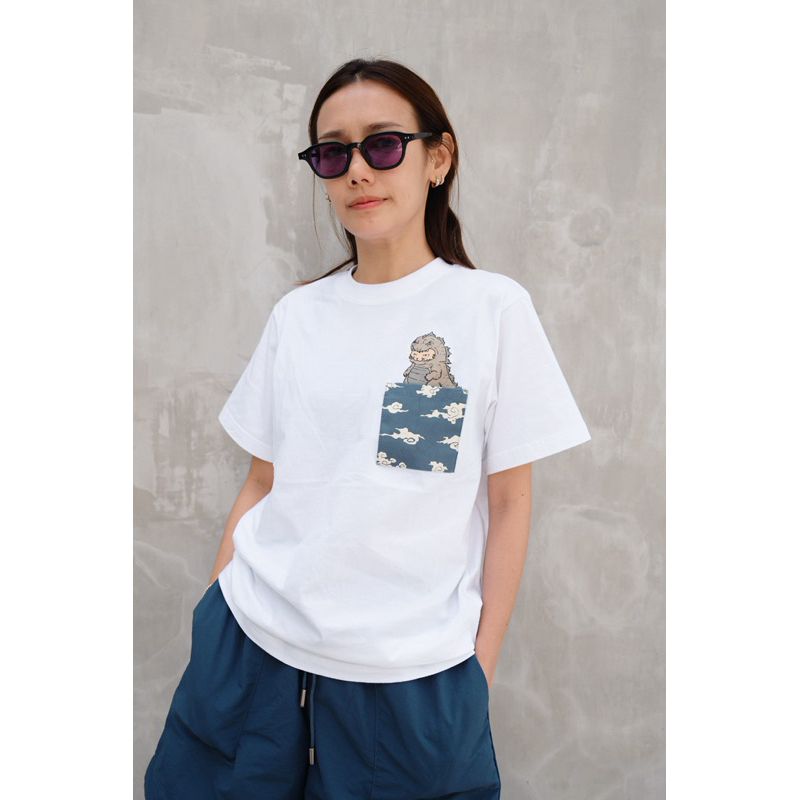 Cat zilla - Pocket tees (White)