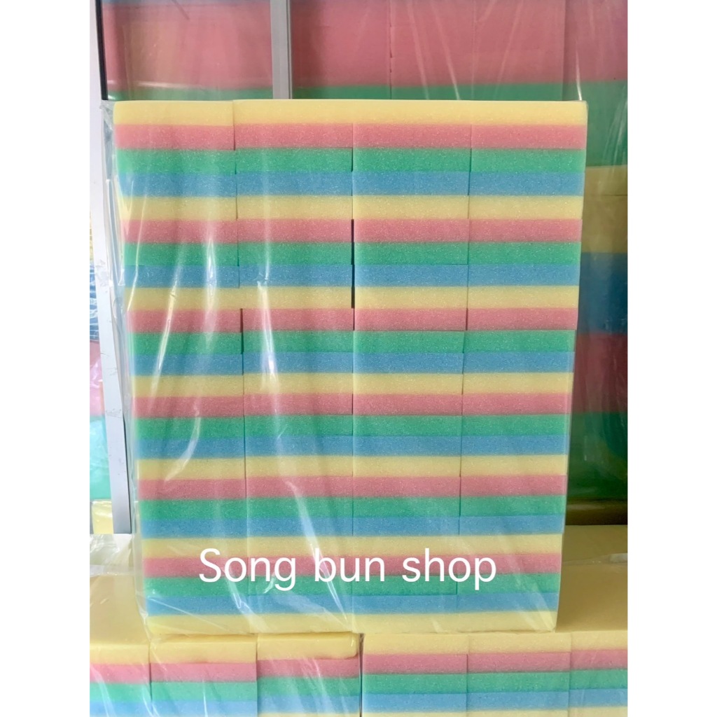 ฟองน้ำฉาบปูน ฟองน้ำสีรุ้ง ฟองน้ำล้างรถ หนา 1 นิ้ว เกรด A ตราปลาทอง 100 แผ่น/แพ็ค เกรด A ส่งไว