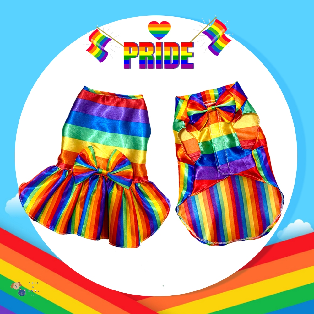 ชุดPrideหมาแมว ชุดPrideสัตว์เลี้ยง เสื้อหมา เสื้อแมว ลายสีรุ้ง (Happy Pride Month Collection)