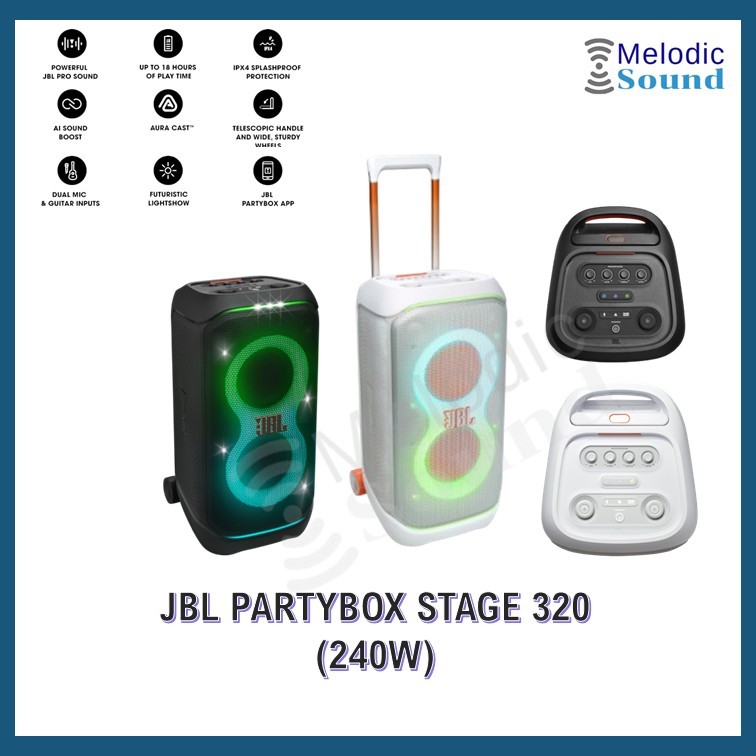 ลำโพงบลูทูธพกพา JBL Partybox Stage 320  ของแท้ 100%