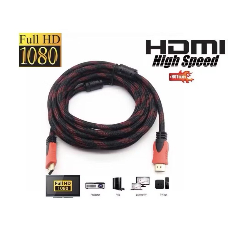 สาย TV HDMI ยาว 1.5 เมตร 3เมตร 5เมตร 10เมตร 15เมตร เชื่อมต่อสัญญาณภาพและเสียงระบบดิจิตอล V1.4 HDMI CABLE 3D FULL HD