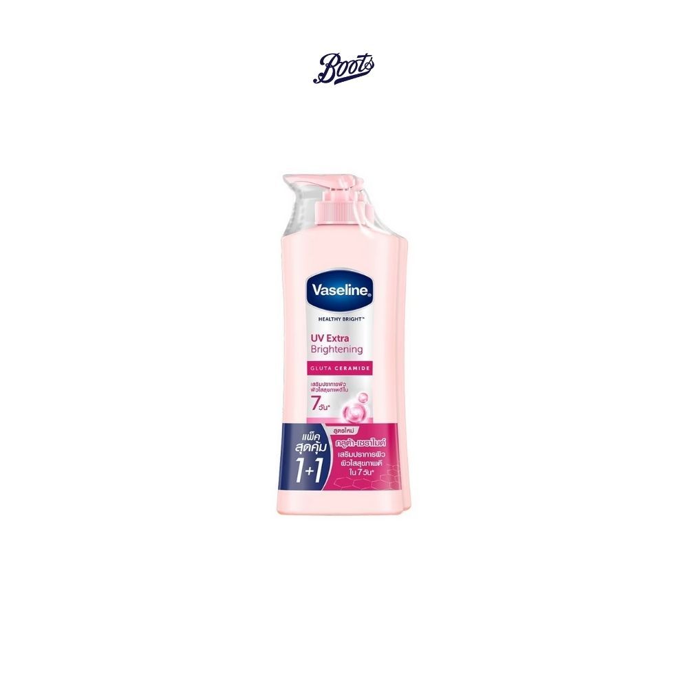Vaseline Healthy Bright UV Extra Brightening Gluta Glow Lotion Twin 300ML x2