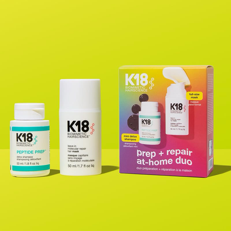 K18 Prep + Repair at Home Duo (K18 mask 50ml +  Detox Shampoo 53ml)