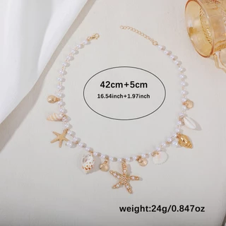 โซ่เอว เครื่องประดับแฟชั่นผู้หญิง Waist chain รูปร่างเปลือกหอย ไปเที่ยวทะเลS1159