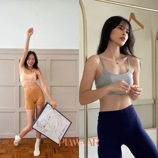 (ขายดี!!) Please me crop bra ครอปบรา สายเดี่ยว สี Basic สปอร์ตไร้โครง มีฟองน้ำ - PIMWAAR