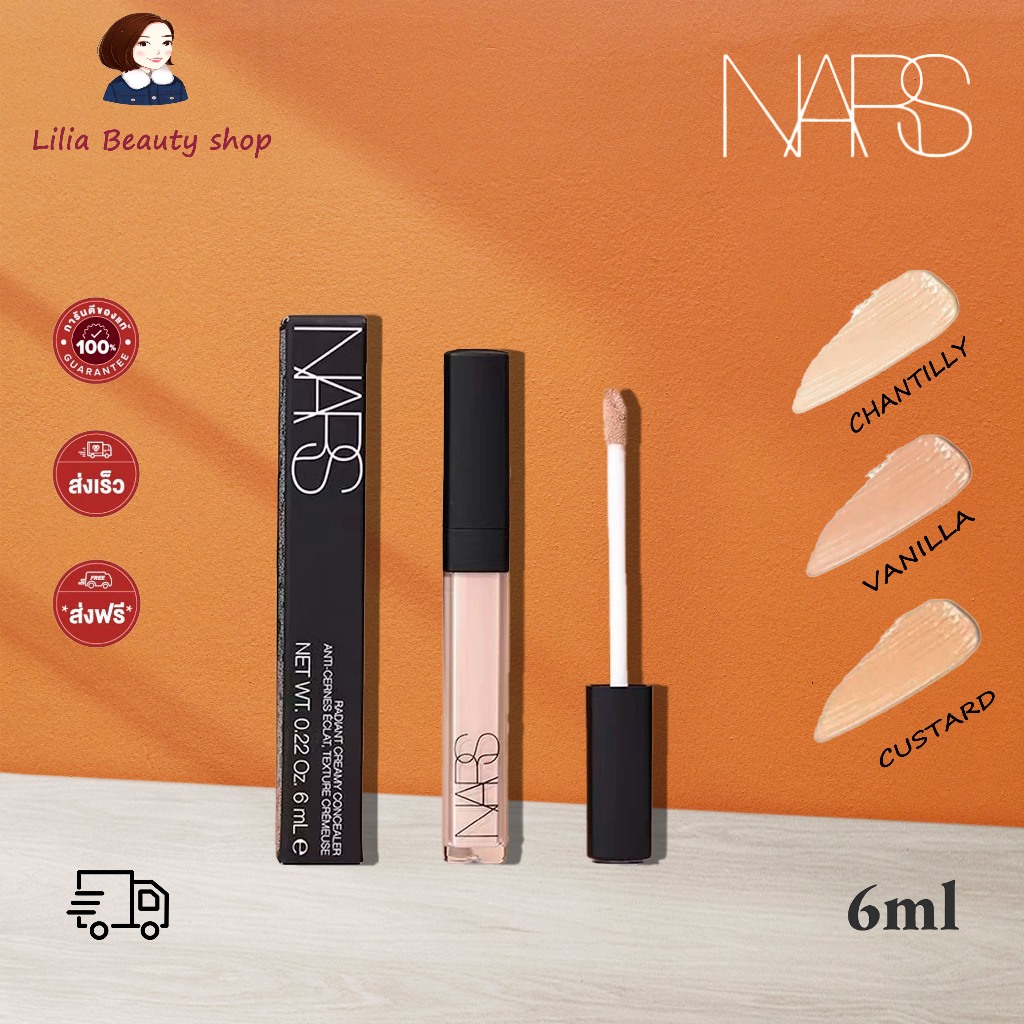 ✨ NARS Radiant Creamy Concealer 6ml | #Custard/Vanilla/Chantilly | คอนซีลเลอร์ปกปิดจุดด่าง | เนื้อครีมบางเบา กลมกลืนผิว