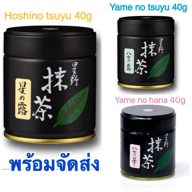 พร้อมส่ง Hoshino matcha มัทฉะกระปุกดำ seiho/seiju/Yame no tsuyu/hoshi no Shiro