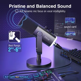 FIFINE AM8 RGB ไมค์ Dynamic XLR/USB สำหรับพอดแคสต์ ไลฟ์สด เสียงคม ประกันศูนย์ไทย 1 ปี [ส่งด่วนกรุงเทพฯ]