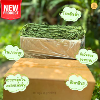 CBRF หญ้ากระต่าย หญ้าโอ๊ตอบลมร้อน Super Premium Oat Hay 1Kg. สำหรับกระต่าย สัตว์ฟันแทะ ไม่มีสกรีนลัง