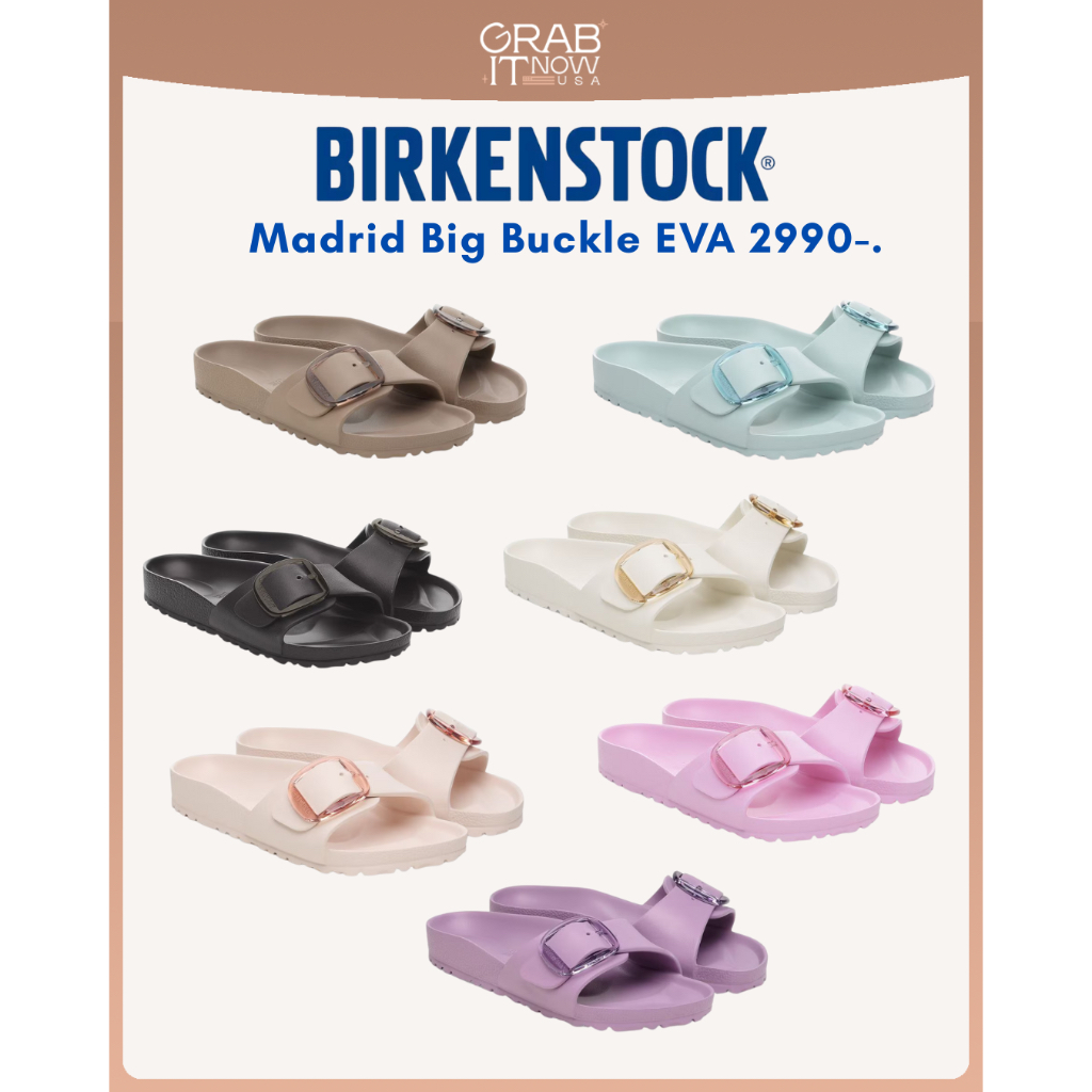 พรี 🤎 Birkenstock Madrid Big Buckle EVA น้ำหนักเบา กันน้ำ โดนน้ำได้ รองเท้าแตะ