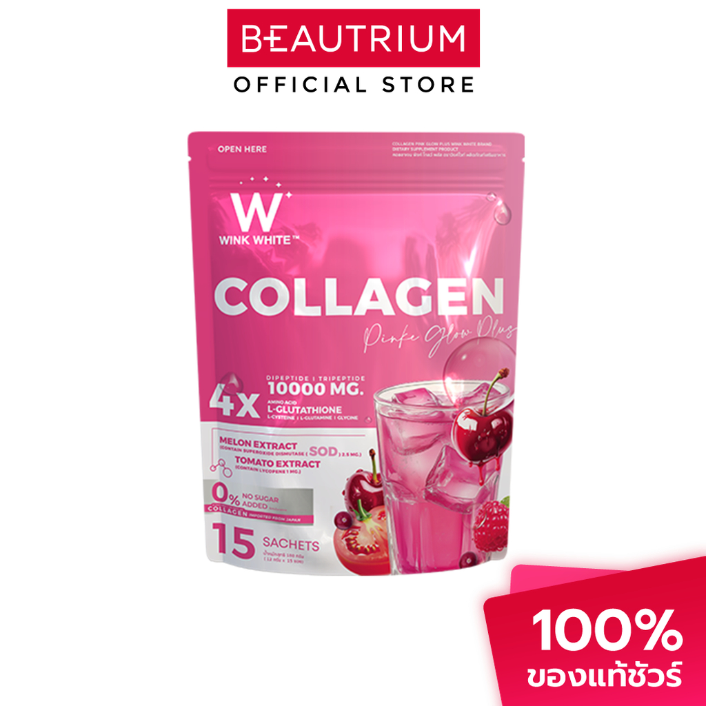 WINK WHITE Collagen Pink Glow Plus ผลิตภัณ์เสริมอาหาร 180g