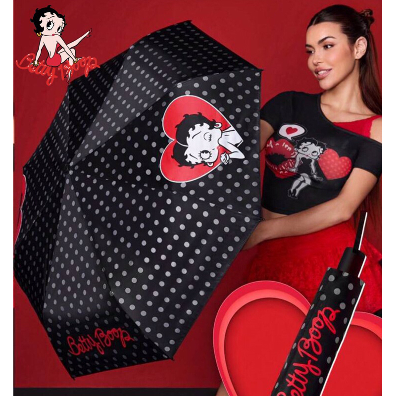 [พร้อมส่ง🇹🇭] ร่มพับได้ Betty Boop©️แบบ 3 พับ 100% Official licensed product กัน UV ได้