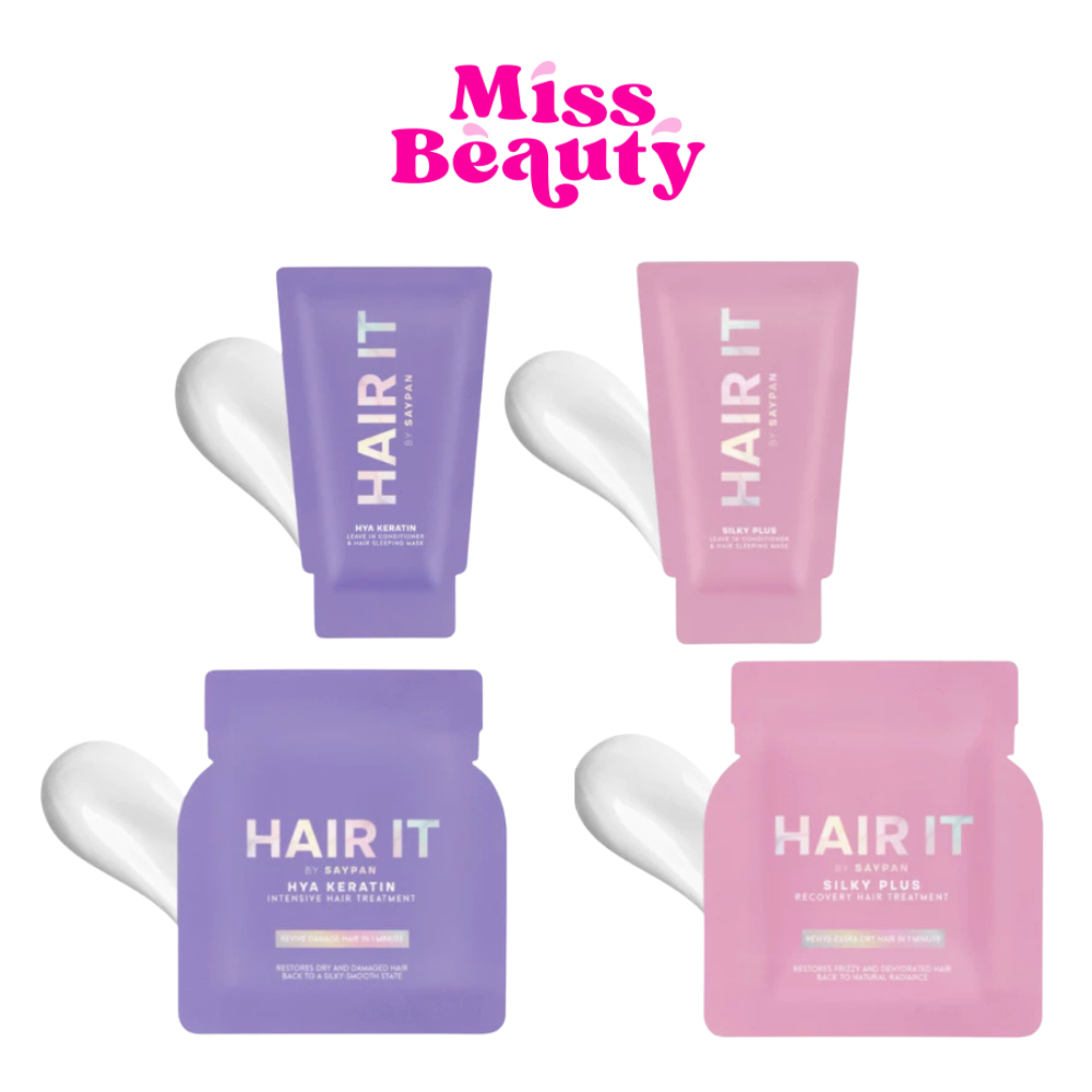 (ซอง) Hair it By Saypan Hya Keratin,Silky Plus Treatment แฮร์ อิท ทรีทเม้นท์ คอนดิชั่นเนอร์ & แฮร์สลีปปิ้งมาสก์ 7/12กรัม
