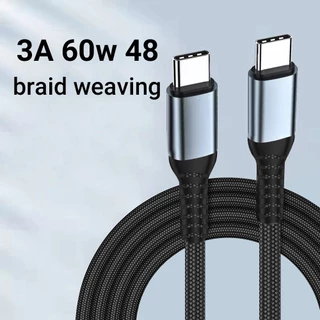 🔥ส่งจากไทย🔥สายชาร์จข้อมูลถักเร็ว 3A PD60W type-c ถึง type-c สองหัวแบบใหม่