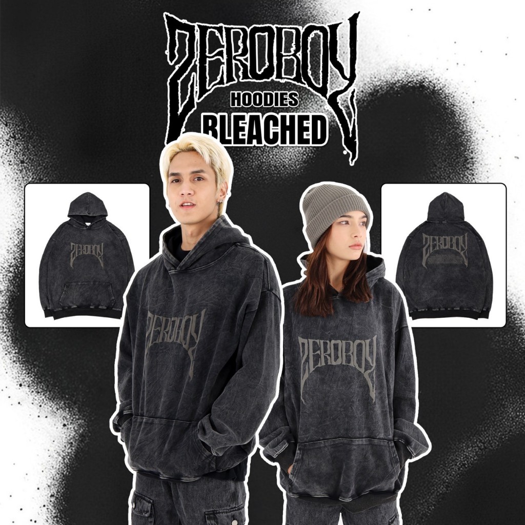 ZEROBOY - Hoodies Bleached " เสื้อฮูดผ้าฟอก คลอเลคชั่นใหม่ 2025 "