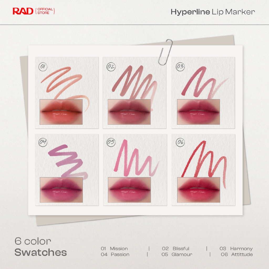 RAD I Hyperline Lip Marker ลิปทิ้นท์สเตน เกลี่ยง่าย สีฟุ้งตุ๊งสวย รูปที่ 2