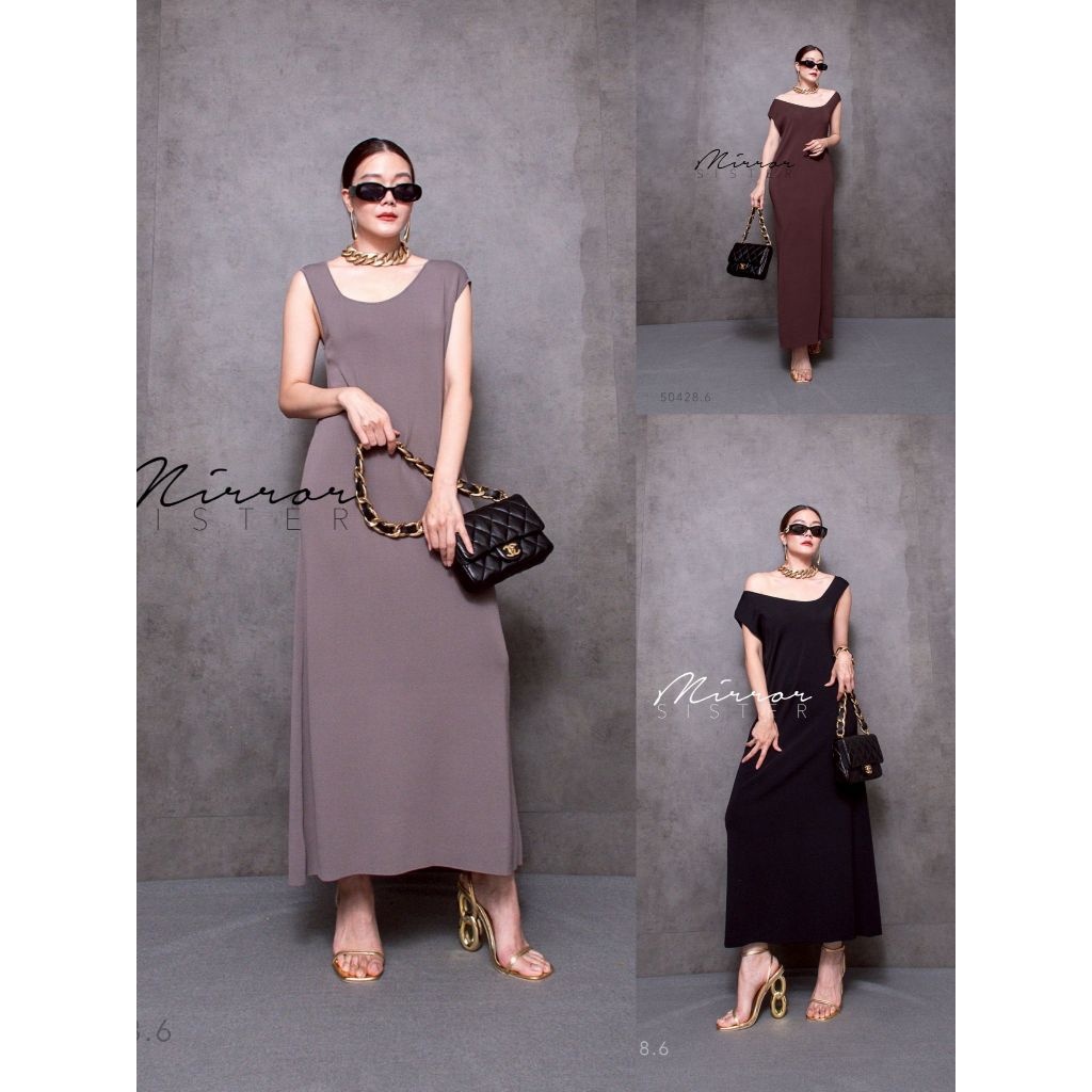 •MIRRORSISTER• MRST 50428.6 เดรสดีไซน์เรียบง่ายแต่ใส่สวยมาก เนื้อผ้าPReMiuM KNiT ไหมพรมทอสวย ดีเทลข้