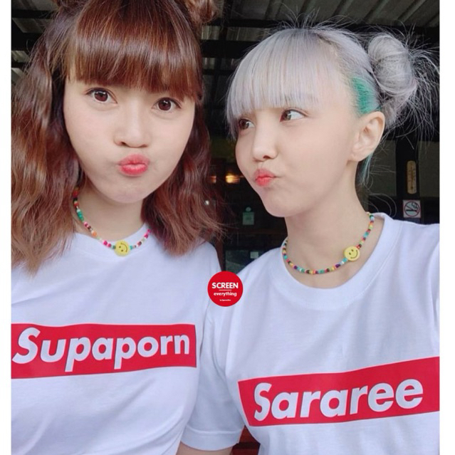 <Screen Everything> เสื้อสกรีนชื่อ เปลี่ยนสีแถบได้ | เสื้อทีม ครอบครัว Outing