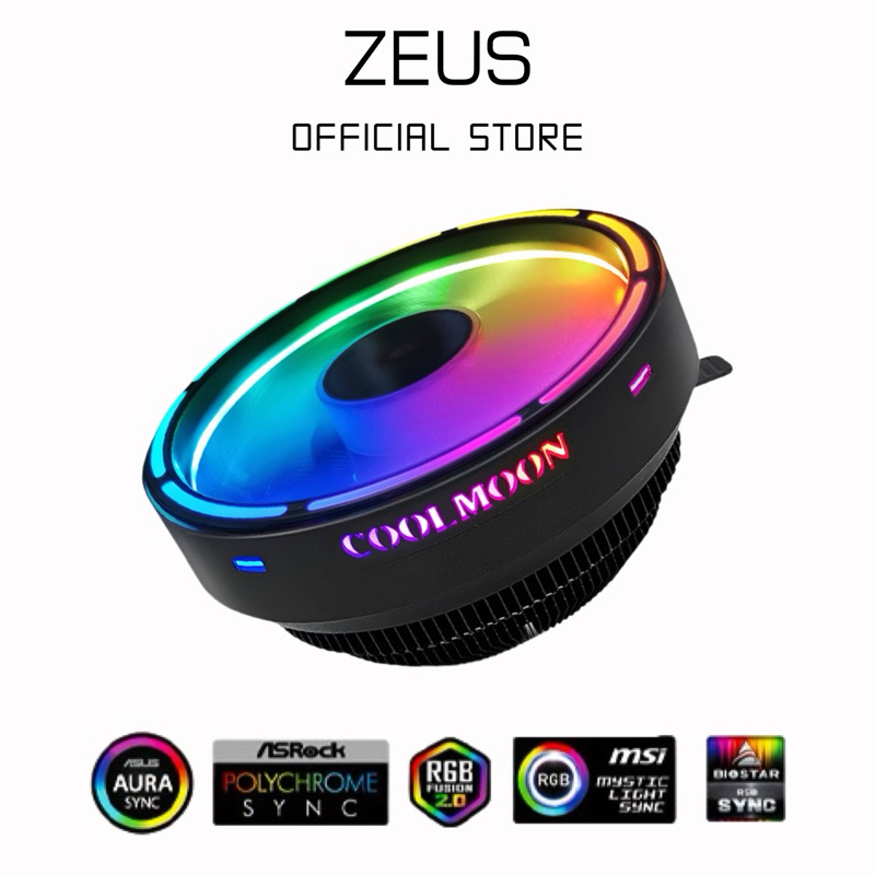 Coolmoon CPU RGB cooler ซิ้งค์พัดลม LGA Intel และ AMD พัดลมระบายความร้อน ซีพียู