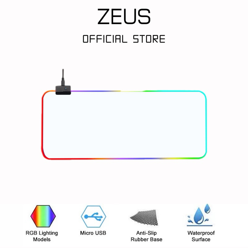 แผ่นรองเมาส์ คีย์บอร์ด มีไฟ RGB สำหรับเล่นเกมแผ่นรองเมาส์มีไฟ RGB Gaming Mousepads 80 x 30cm with lights 7colors