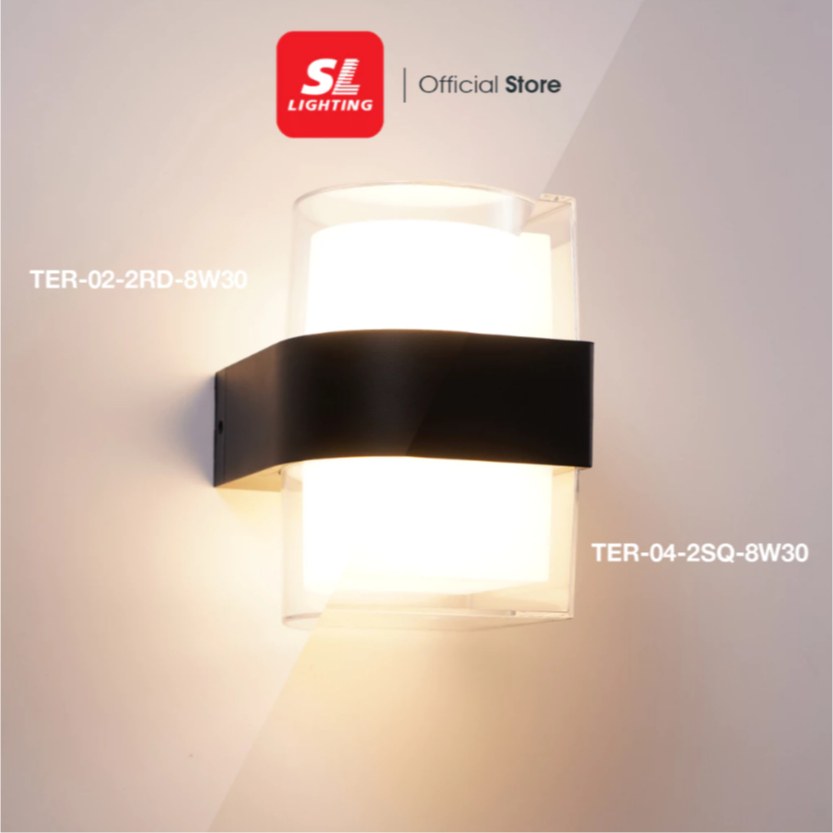 SL LIGHTING Outer Space โคมไฟติดผนังภายนอก LED 8W 3000K วัสดุ ABS รุ่น 10-TER-8W30 (กลม,เหลี่ยม)
