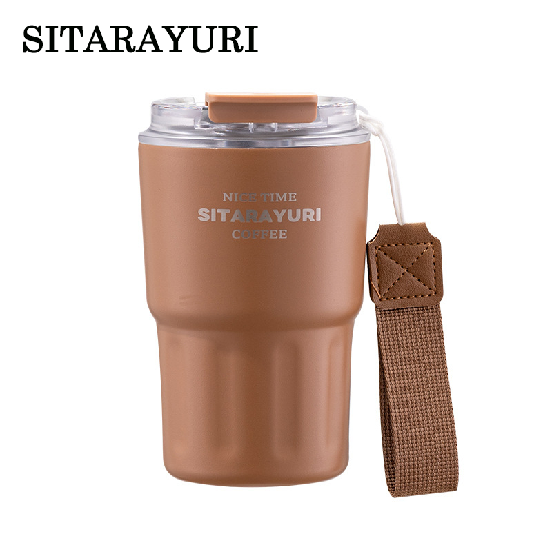 SITARAYURI แก้วเก็บอุณหภูมิ แก้วกาแฟมินิ แบบมีที่หิ้ว สแตนเลสเกรด SUS304 290Ml/360ml/600ml