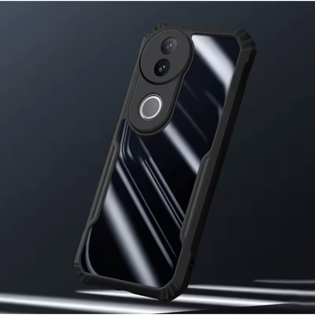 รุ่นใหม่ Case Vi V50 V50Lite V60 5G Y03 Y39 5G เคสขอบนิ่มหลังใสแข็ง กันกระแทกขอบดำ PC+TPU