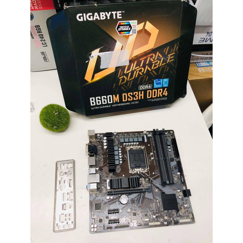 MAINBOARD (เมนบอร์ด) 1700 GIGABYTE B660M DS3H DDR4 ครบกล่อง พร้อมฝาหลัง ประกันเหลือ