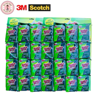 3M Scotch แผ่นใยขัดพร้อมฟองน้ำ ฟองน้ำล้างจาน 3x4 รุ่นแผง(24ชิ้น) รุ่นแถมฟรี 5 ชิ้น สก็อตซ์ไบรต์