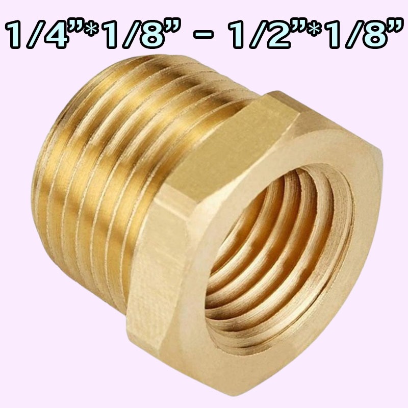 3220-4-2 1/4″*1/8″ 3220-6-2 3/8″*1/8″ 3220-6-4 3/8″*1/4″ 73220-8-2 1/2″*1/8″ ข้อลดบุชชิ่งทองเหลือง ลดเหลี่ยม ทองเหลือง