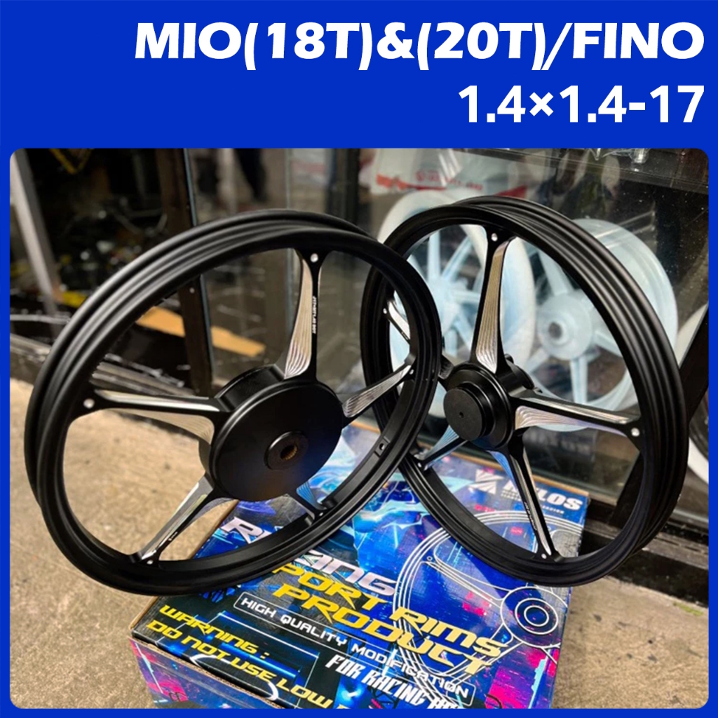MUTAKIN ล้อแม็ก H53E CNC RIM ล้อแม็กคลิก YAMAHA MIO115(i) FINO115(i) NOUVO/NOUVO MX MIO 110 MIO125(i) FINO125-1.4*1.4-17