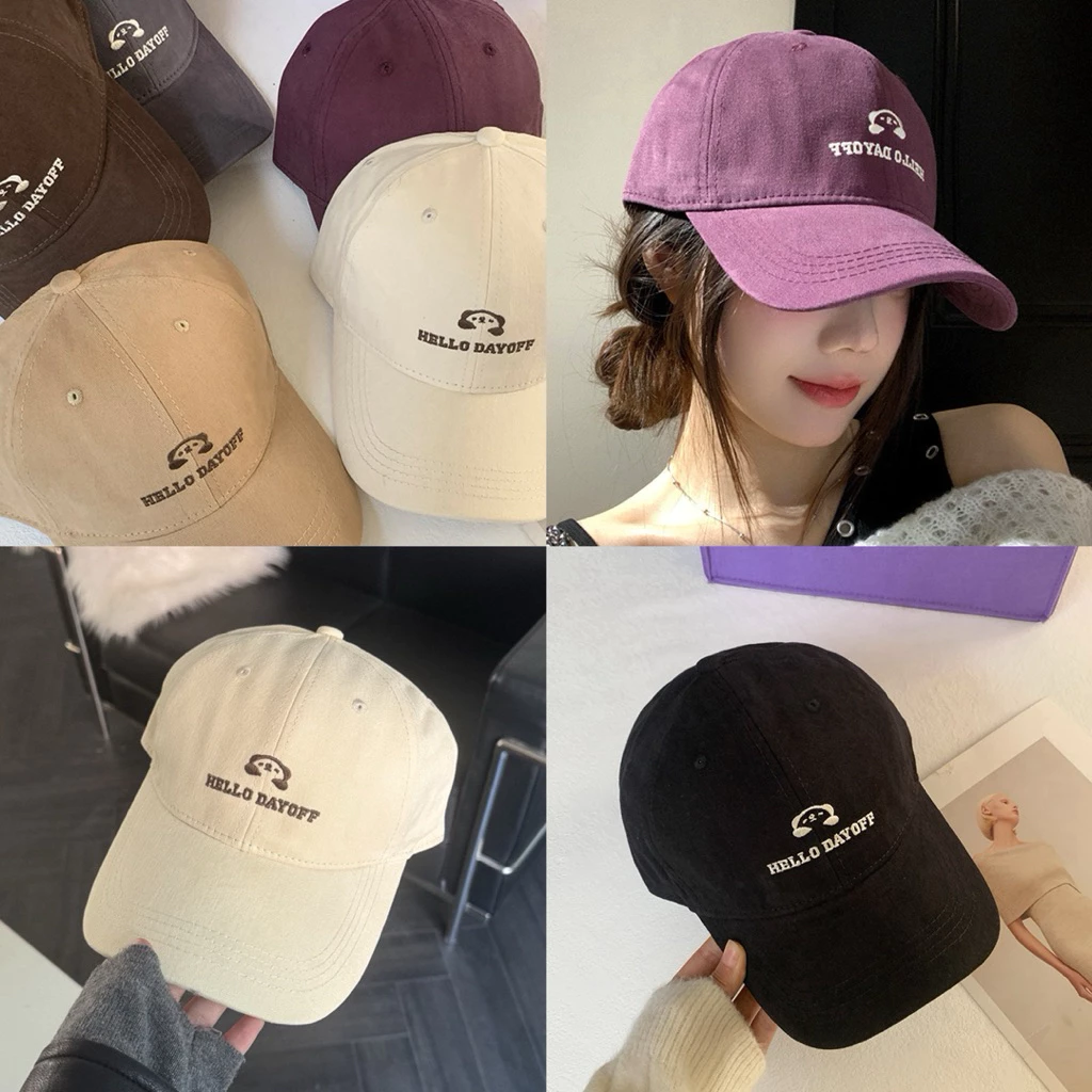 หมวกแก๊ปเบสบอลปัก Hello Dayoff มี 4 สี