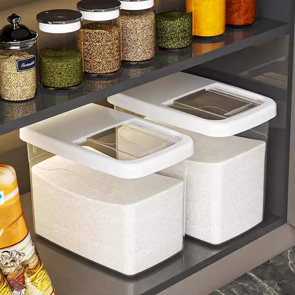 กล่องเก็บอาหารแห้ง กล่องเก็บข้าวสาร ความจุขนาดใหญ่พร้อมฝาปิด ป้องกันฝุ่นและความชื้น มีให้เลือก 3 ขนาด - รูปที่ 2