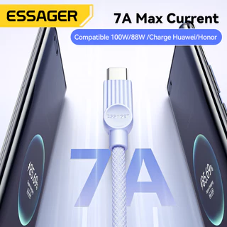 ESSAGER สายชาร์จ USB ถึง USB C ถึง Type C To L ชาร์จเร็ว 100W/60W/29W สำหรับโทรศัพท์ สาย USB2.0 480Mbps