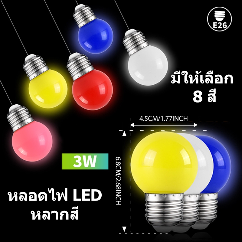 Keso ไฟ LED หลอดไฟปิงปอง 3W ขั้วE27 ไฟแต่งห้อง เนื่องตกแต่งบ้าน  ตกไม่แตกอย่างต่อ