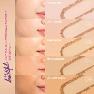 Cute Press 1-2 Beautiful Airy Matte Foundation Powder SPF 30 PA+++ หรือเรียก #แป้งแอร์รี่แมทท์ คือแป้งผสมรองพื้นผิวเด้ง