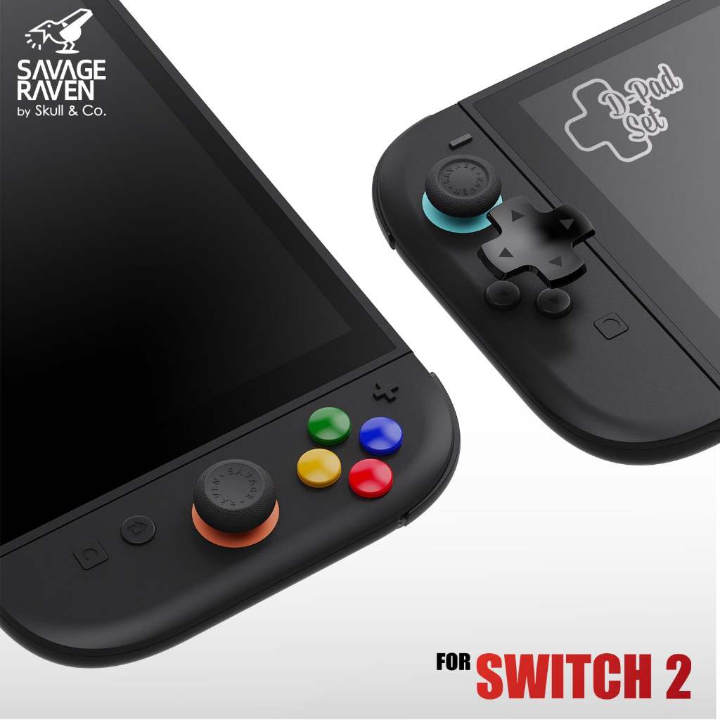 Savage Raven by Skull & Co. D-Pad Button Cap Set for Nintendo SWITCH 2 (รุ่นปี 2