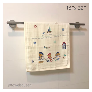 ผ้าเช็ดผม สาลูรังผึ้ง 16”x32”นิ้ว