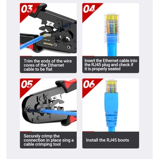 ยกกล่อง หัวRJ45 Cat6 รุ่นใหม่ แบบมีรางเรียงสายก่อนย้ำหัว เข้าหัวได้แม่นยำไม่มีพลาด ใช้กับคีมย้ำหัวรุ่นดั้งเดิมได้
