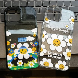 เคส iPhone 15 Pro Max iPhone 13 11 ใสแวววาวด้วย TPU นุ่มสีสันสดใส พร้อมลายดอกทานตะวันสีรุ้งสุดน่ารัก เข้ากันได้กับ