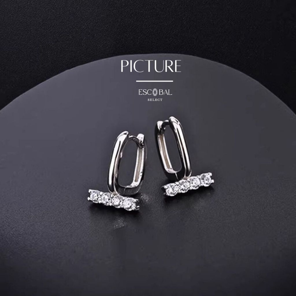 ESCOBAL✨ต่างหูเงินแท้ Picture ตุ้มหูเพชร ต่างหูเงิน ต่างหูแฟชั่น ต่างหูผู้หญิง ดีไซน์สุดชิค