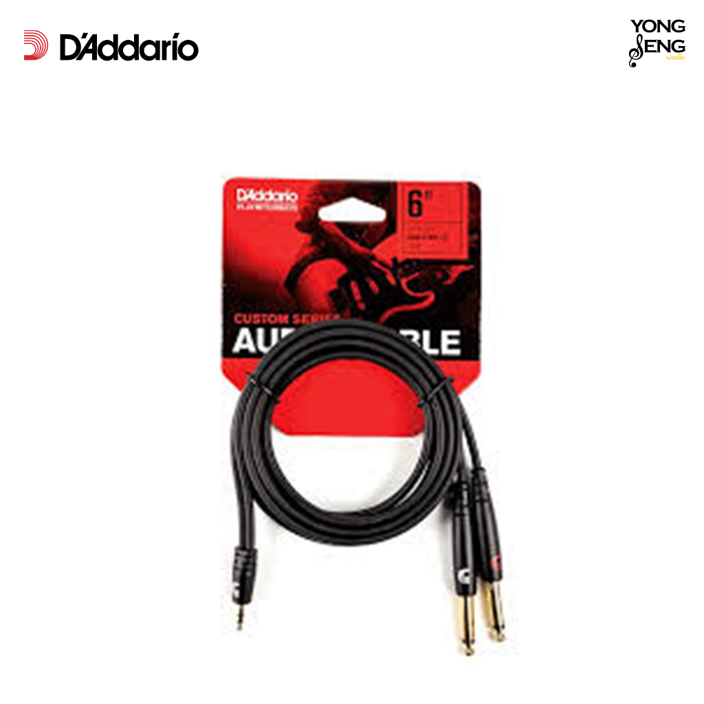 สายแจ็คแปลง 3.5mm เป็น 2TS (MONO) Planet Waves รุ่น PW-MPTS-06 สำหรับต่อมือถือเข้าระบบเครื่องเสียง (