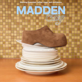 MADDEN CLOG - MARSHMELLOW รองเท้าหัวโตหนังกำมะหยี่พื้นนุ่ม